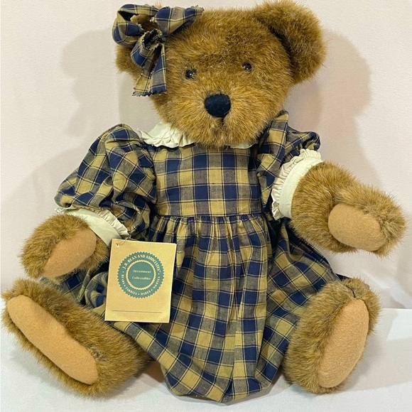 Boyds Bear Musical Plush Eugenia Plays Elvis Love Me Tender Primitive Plaid 16” - Picture 1 of 15